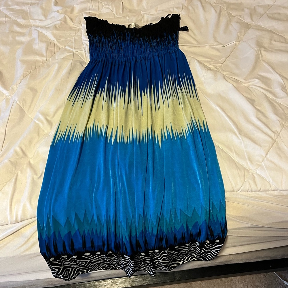 Strapless mini beachy dress